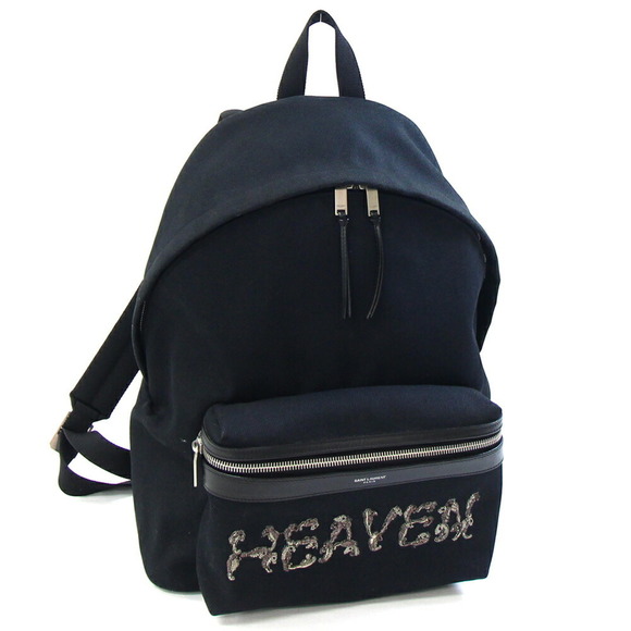Saint Laurent Backpack 467985 Black Canvas Leather Day Bag Men's SAINT LAURENT - Picture 1 of 10
